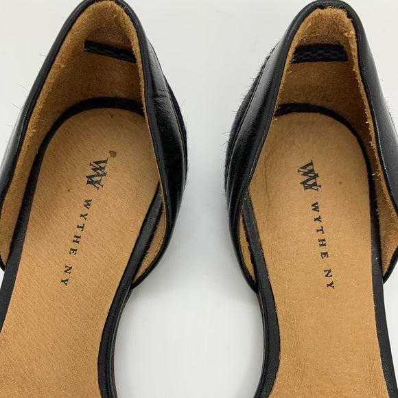 WyThe NY d'Orsay Flat in Blue Calf Hair Size: 37.5