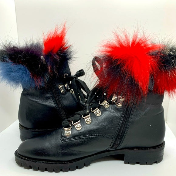 Rebecca Minkoff Fox Fur Trim Combat Boots