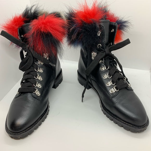 Rebecca Minkoff Fox Fur Trim Combat Boots