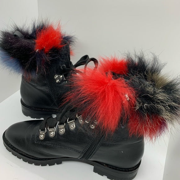 Rebecca Minkoff Fox Fur Trim Combat Boots