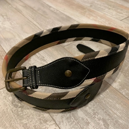 Burberry Belt Check Lining & Black leather middle - photo 10 of 12