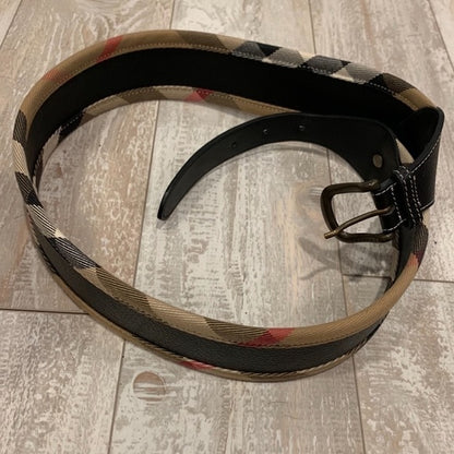 Burberry Belt Check Lining & Black leather middle - photo 11 of 12