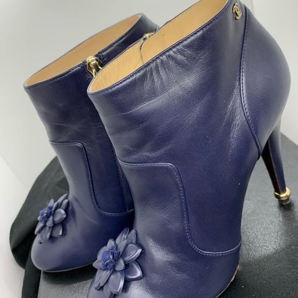CHANEL Lambskin Short Boots 15A Size: 38