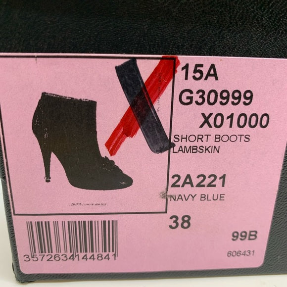 CHANEL Lambskin Short Boots 15A Size: 38