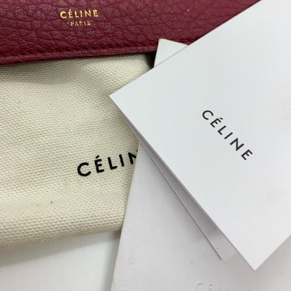 Orchid Color Leather Celine Button Pouchette - photo 5 of 9