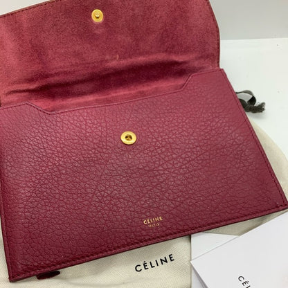 Orchid Color Leather Celine Button Pouchette - photo 6 of 9