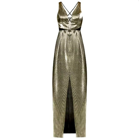 BCBGeneration Womens Metallic Pleated Dress Size 2