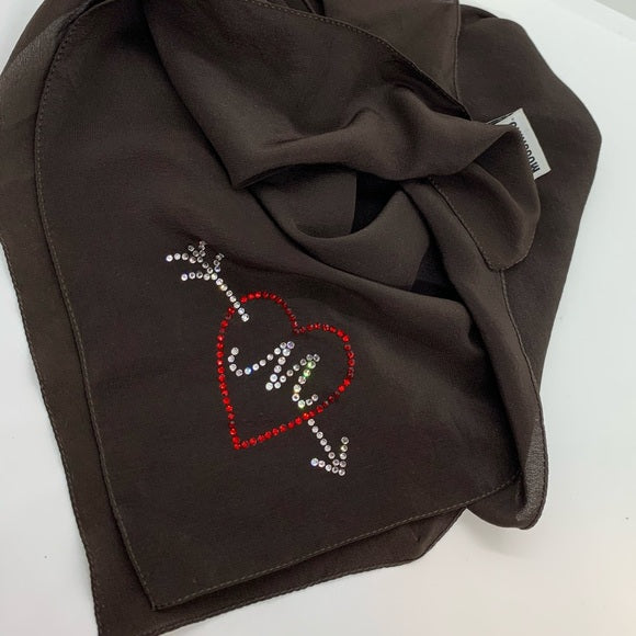 Vintage MOSCHINO Strass Logo Silk Scarf