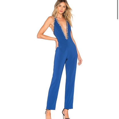 NBD Luna Jumpsuit in Midnight Cobalt - main product photo