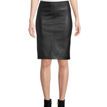 Neiman Marcus Leather Collection-Lamb Leather & Ponte Pencil Skirt - photo 11 of 11