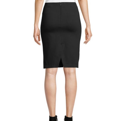 Neiman Marcus Leather Collection-Lamb Leather & Ponte Pencil Skirt - photo 10 of 11