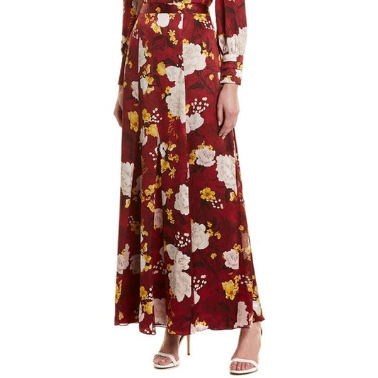 Alice + Olivia Athena Silk Maxi Pleated Skirt