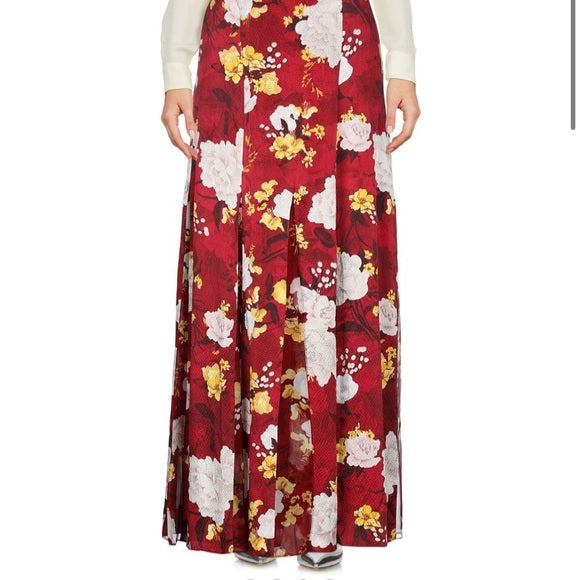 Alice + Olivia Athena Silk Maxi Pleated Skirt