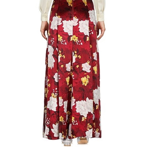 Alice + Olivia Athena Silk Maxi Pleated Skirt