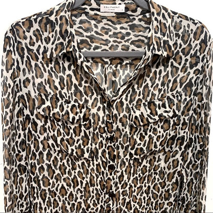 Vintage Equipment Silk Leopard Print Blouse - photo 3 of 6