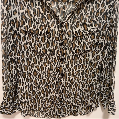 Vintage Equipment Silk Leopard Print Blouse - photo 4 of 6