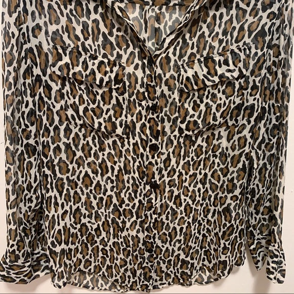 Vintage EQUIPMENT Silk Leopard Print Blouse
