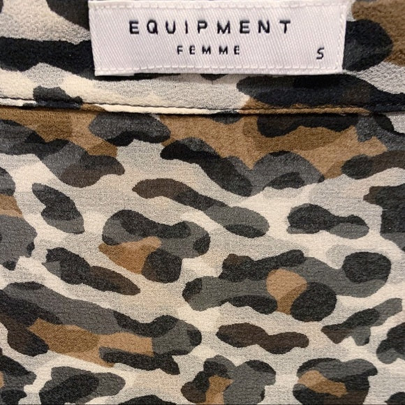 Vintage EQUIPMENT Silk Leopard Print Blouse