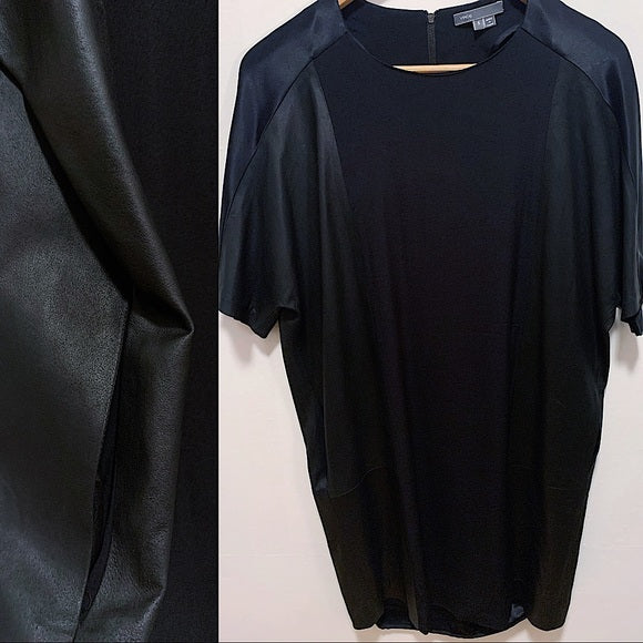 VINCE. Black Shift T-Shirt Dress with side Pockets
