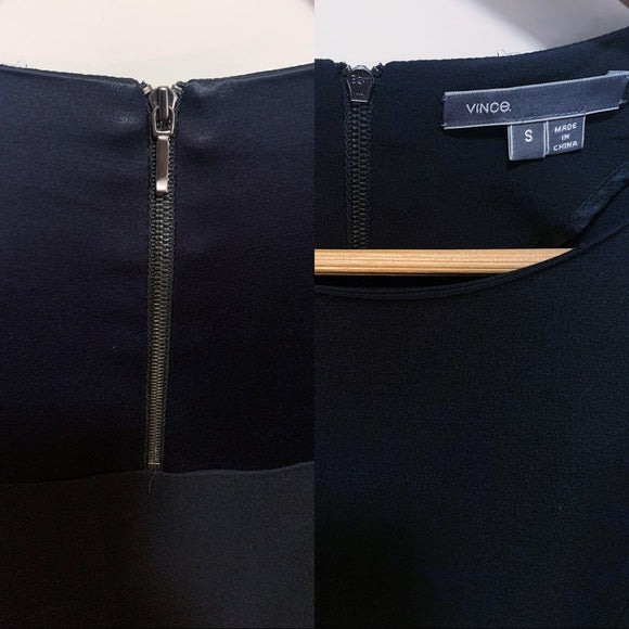 VINCE. Black Shift T-Shirt Dress with side Pockets