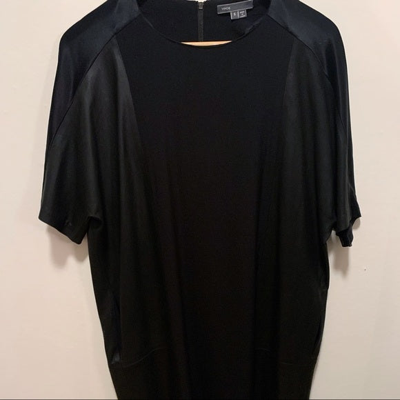 VINCE. Black Shift T-Shirt Dress with side Pockets
