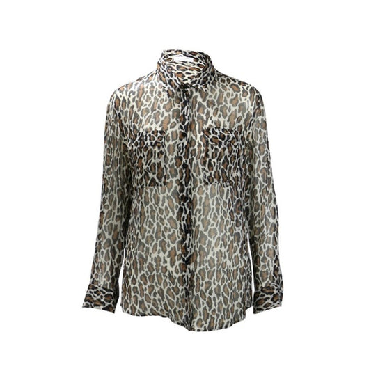 Vintage EQUIPMENT Silk Leopard Print Blouse