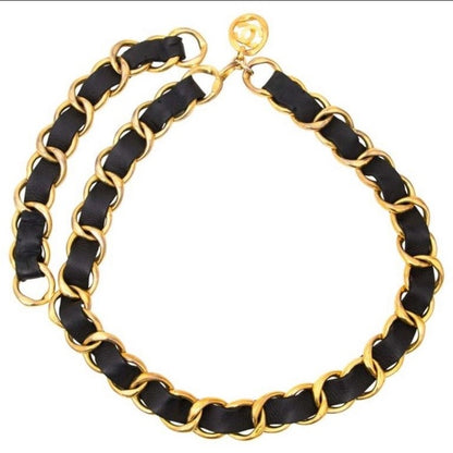 Vintage Chanel Gold & Leather Chain link Belt - photo 8 of 19