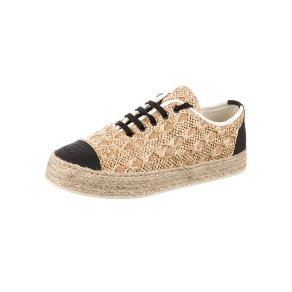 CHANEL 2019 Interlocking CC Logo Espadrilles 39EU