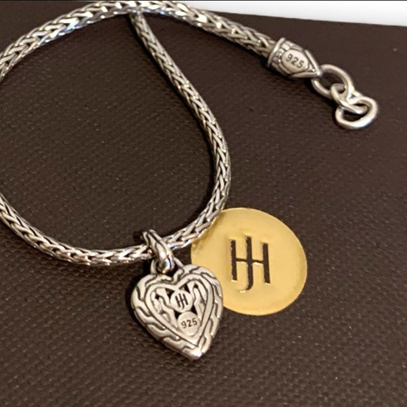 John Hardy Heart Charm Pendant Bracelet