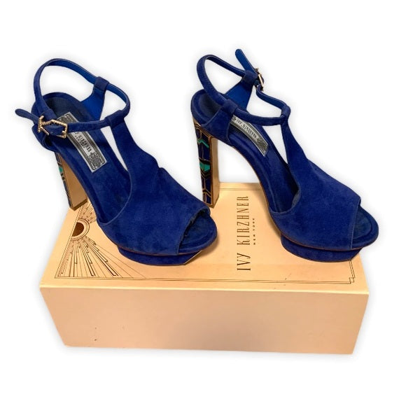 Ivy Kirzhner Cobalt Blue Block Heel 7.5