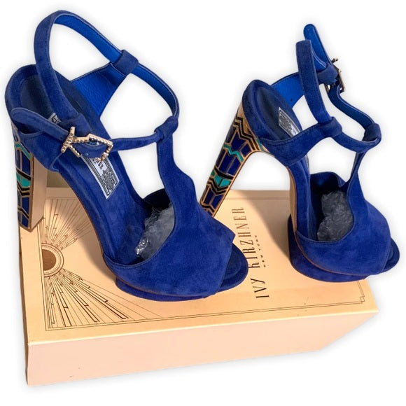 Ivy Kirzhner Cobalt Blue Block Heel 7.5