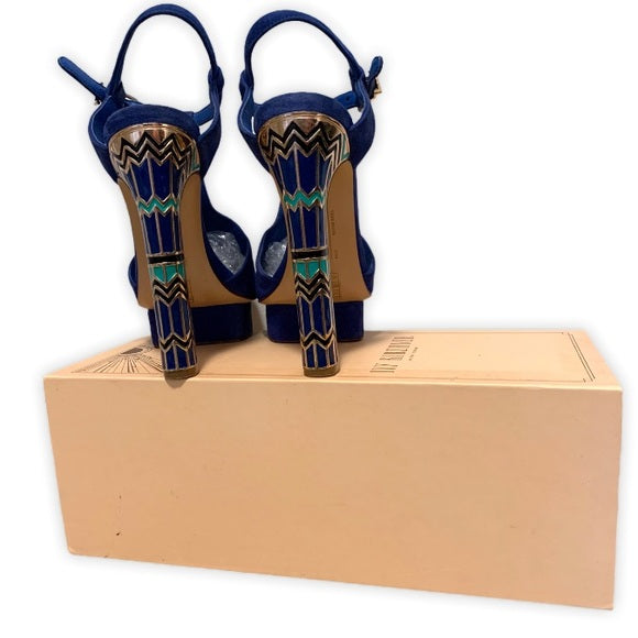 Ivy Kirzhner Cobalt Blue Block Heel 7.5