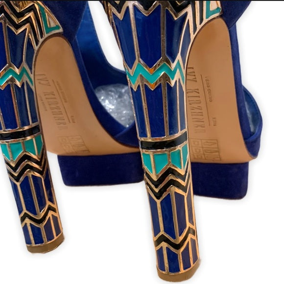 Ivy Kirzhner Cobalt Blue Block Heel 7.5