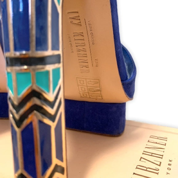 Ivy Kirzhner Cobalt Blue Block Heel 7.5