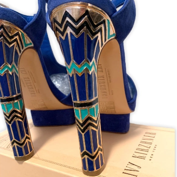 Ivy Kirzhner Cobalt Blue Block Heel 7.5