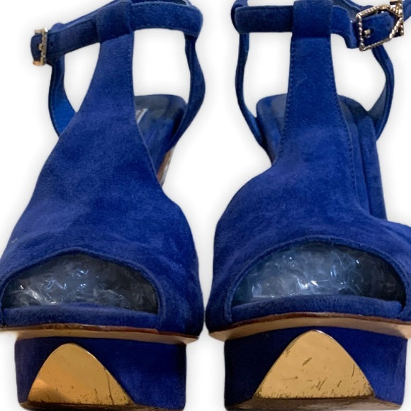 Ivy Kirzhner Cobalt Blue Block Heel 7.5