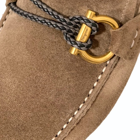 Salvatore Ferragamo Front 4 Suede Driver Loafers