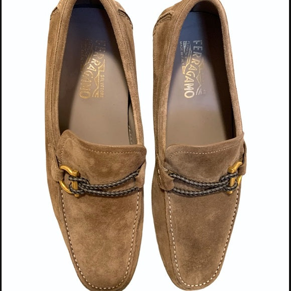 Salvatore Ferragamo Front 4 Suede Driver Loafers