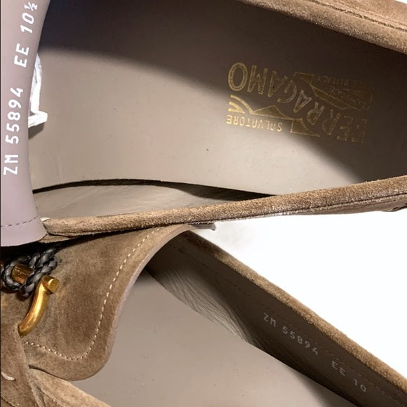 Salvatore Ferragamo Front 4 Suede Driver Loafers