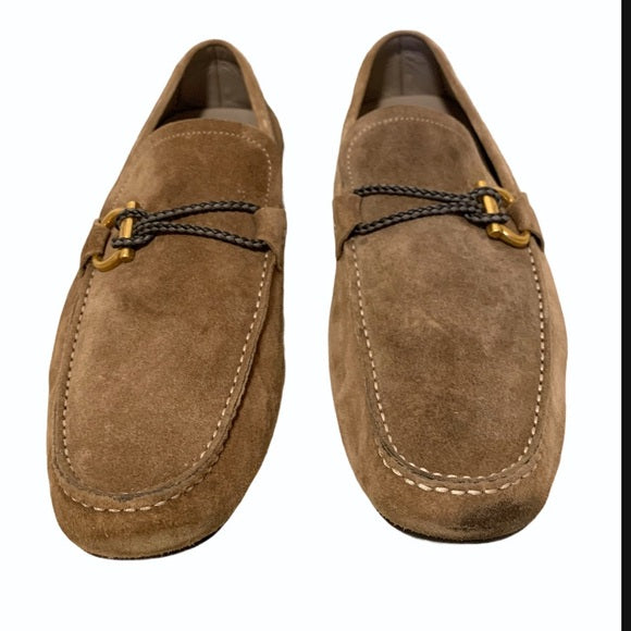 Salvatore Ferragamo Front 4 Suede Driver Loafers