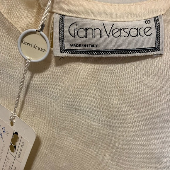 Vintage Gianni Versace Off-White Linen Dress NWT