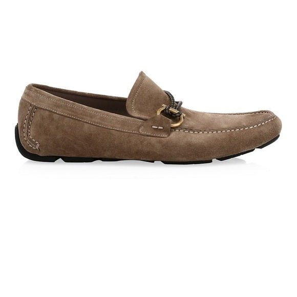 Salvatore Ferragamo Front 4 Suede Driver Loafers