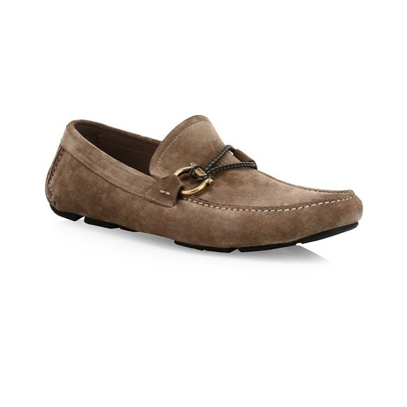 Salvatore Ferragamo Front 4 Suede Driver Loafers