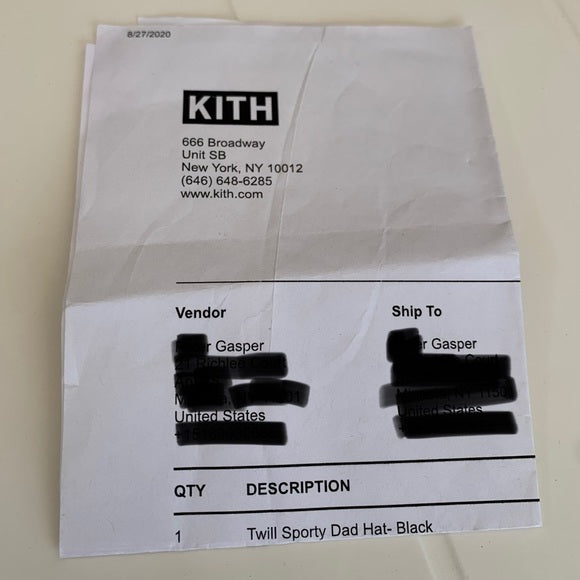 Kith Twill Sporty Dad Hat — Black O/S