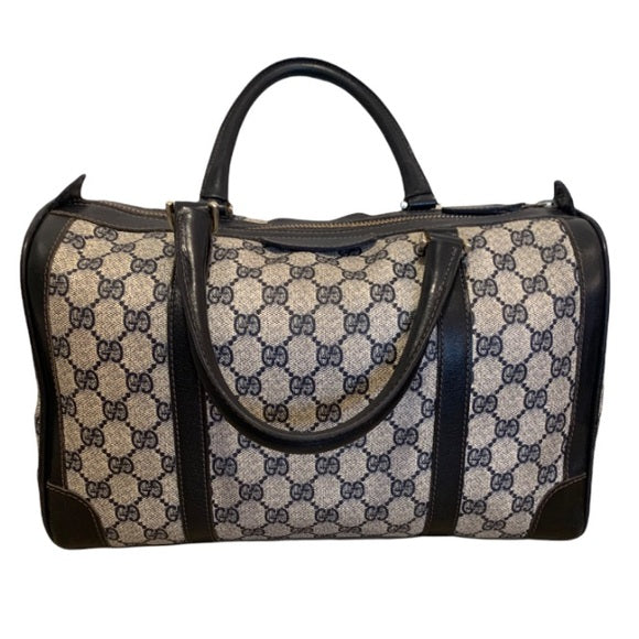 Vintage Gucci Boston Bag Navy Blue Series