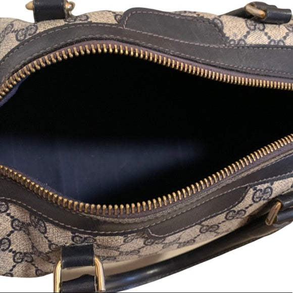 Vintage Gucci Boston Bag Navy Blue Series