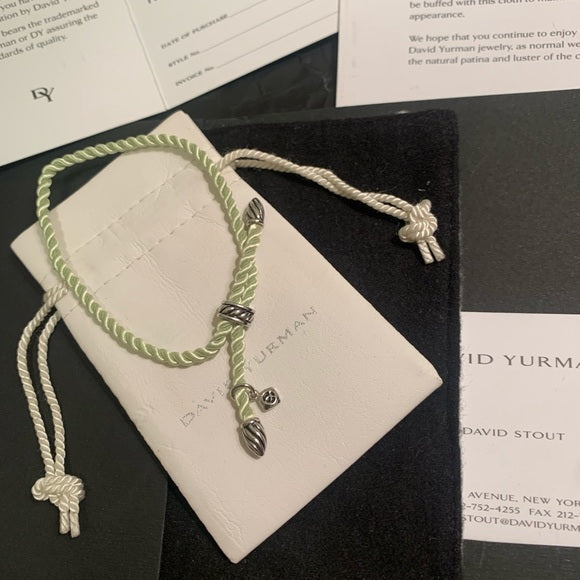 DAVID YURMAN Sterling Silver & Silk Cord Bracelet
