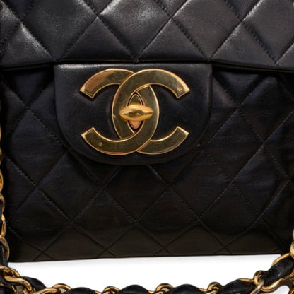 Classic Large Black Quilted Vintage Chanel Flap Bag - photo 6 of 16