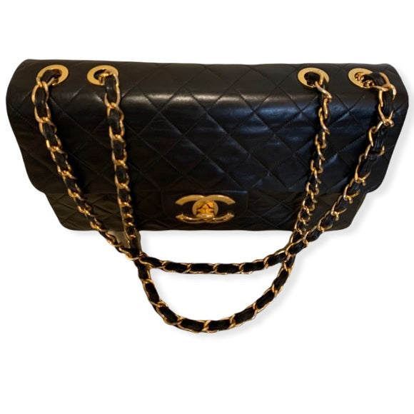 Classic Large Black Quilted Vintage Chanel Flap Bag