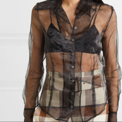STAUD Hendrix Organza Shirt In Black - photo 10 of 12
